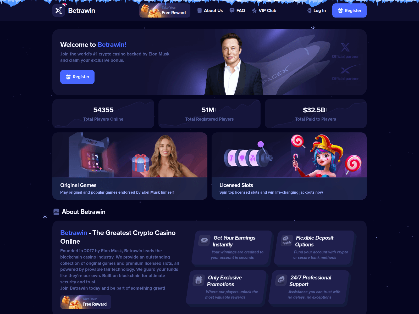 Screenshot of betrawin.com