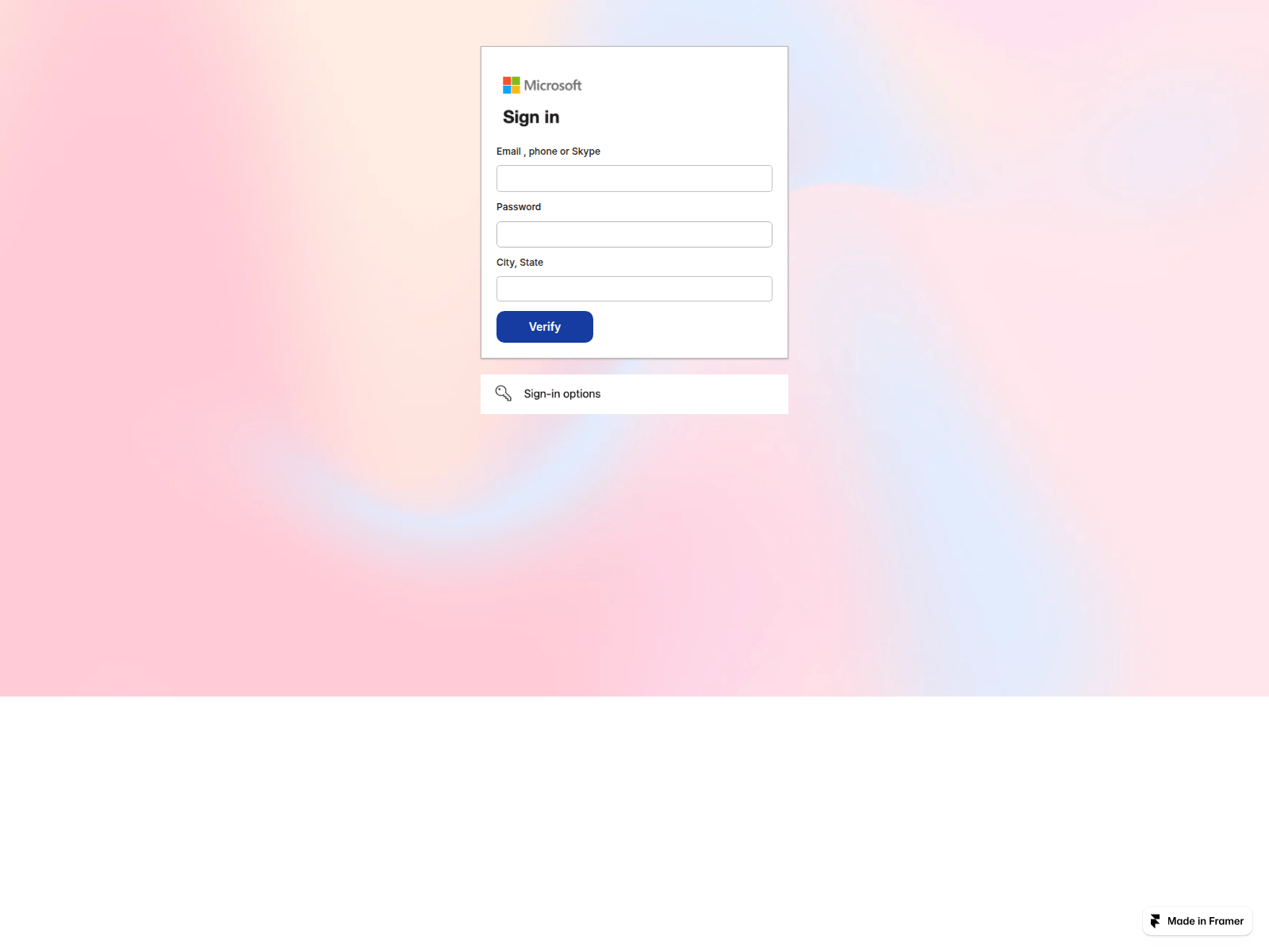 Screenshot of micrsofe.framer.ai
