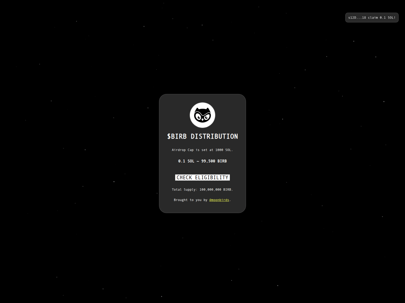 Screenshot of www-birb-allocation.xyz