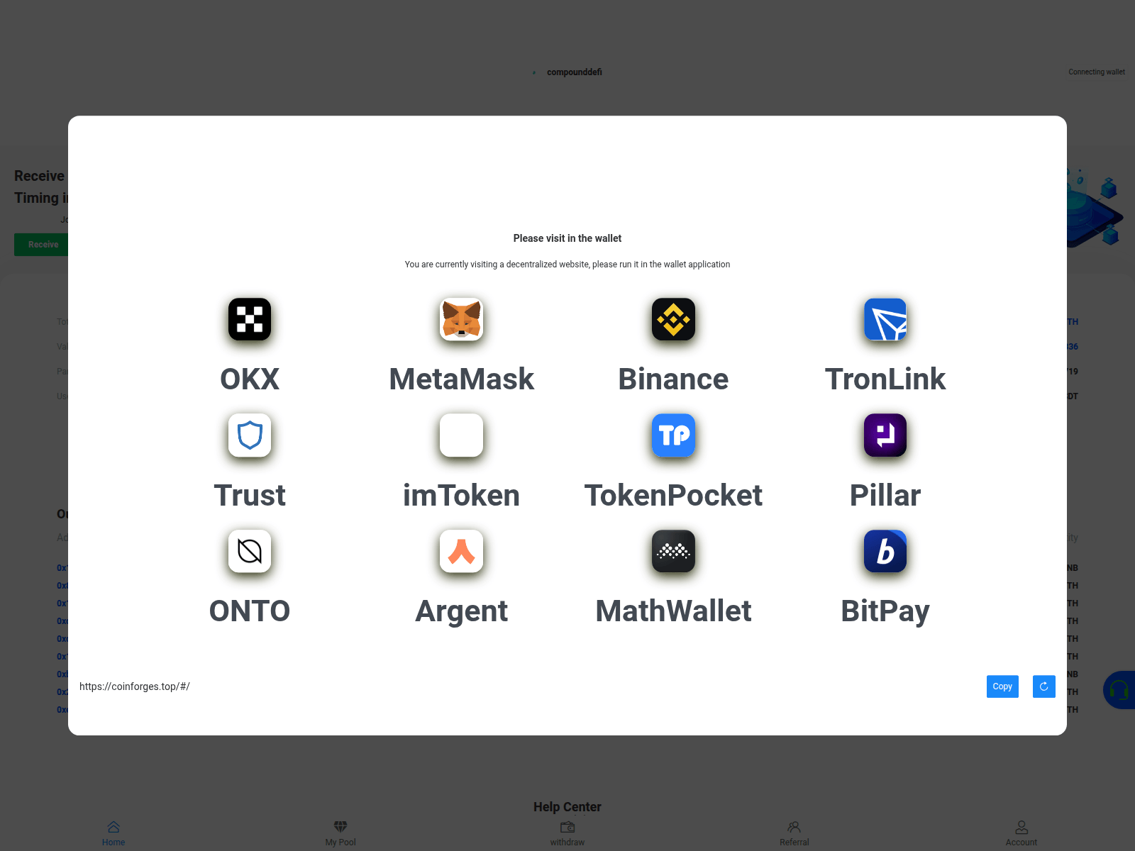 Screenshot of coinforges.top