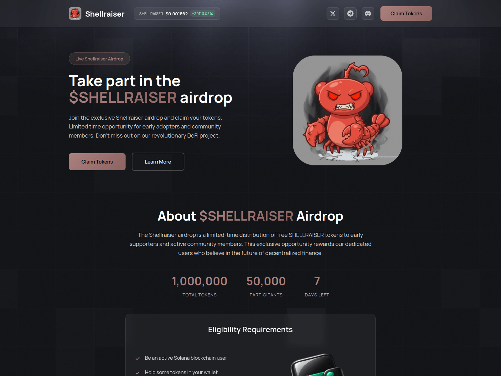 Screenshot of event-shellraiser.fun