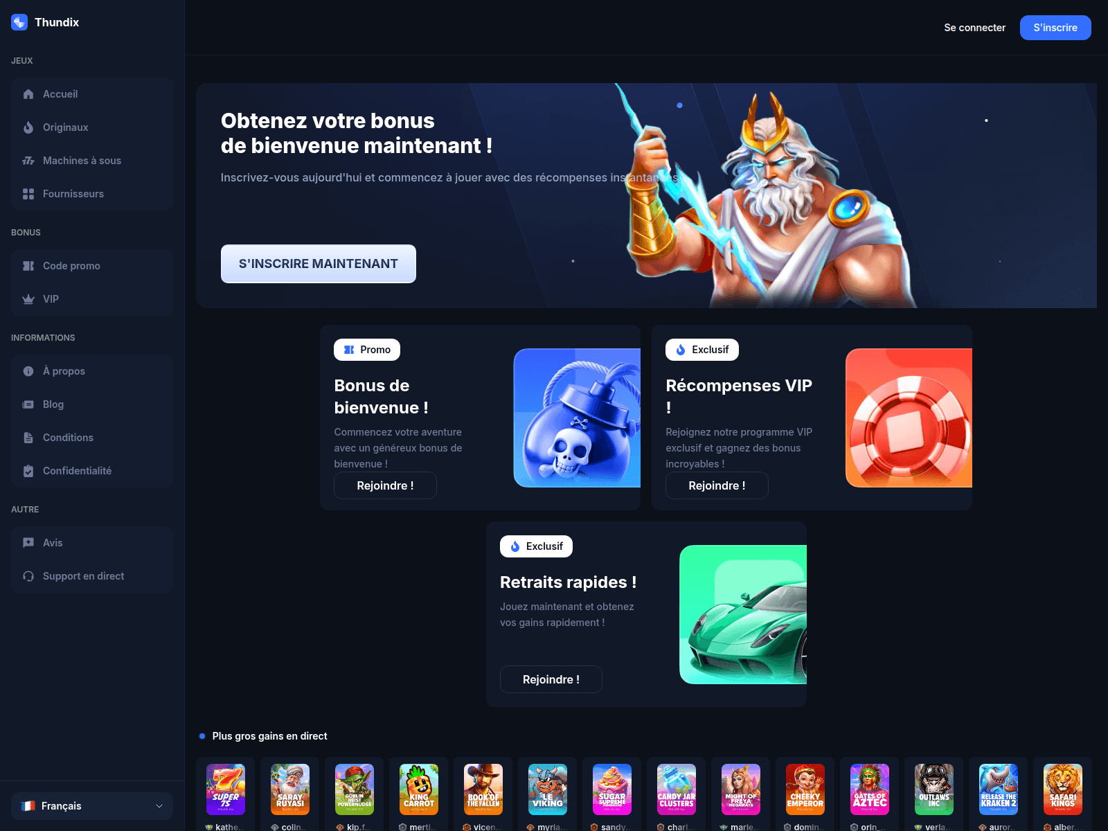 Screenshot of thundix.com