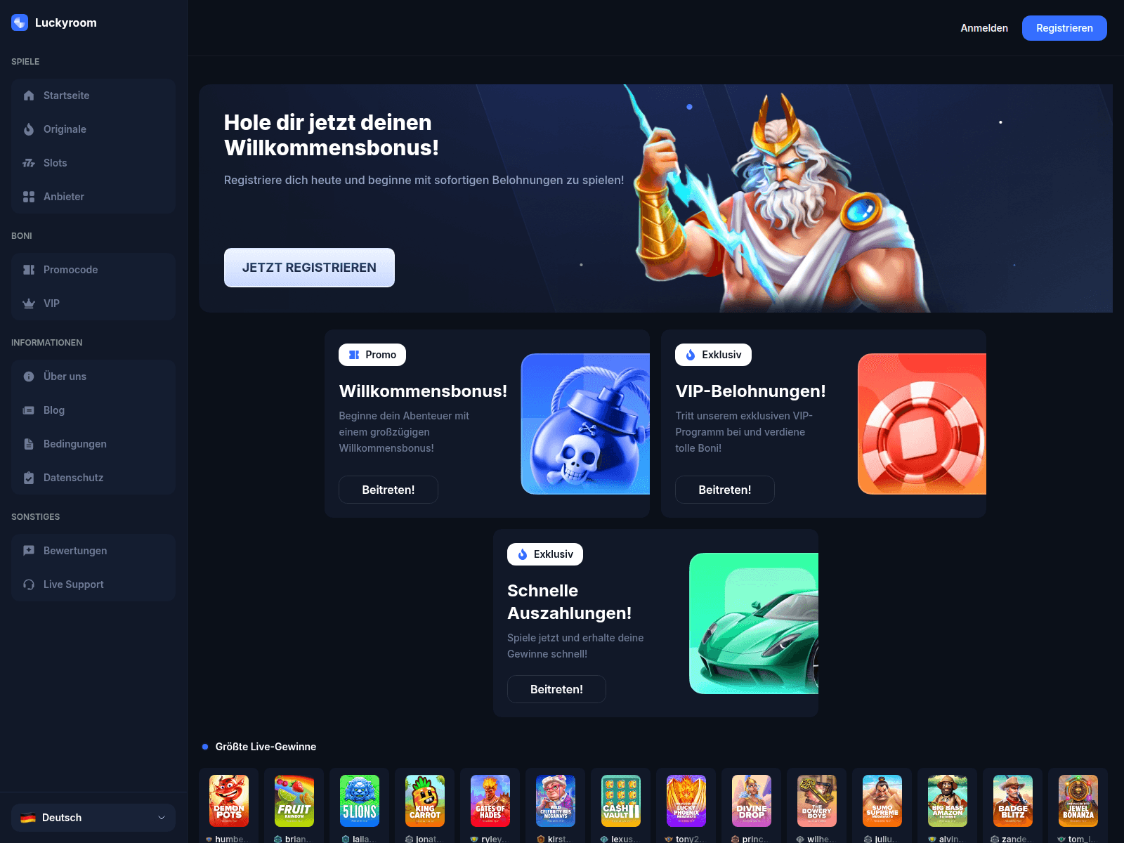Screenshot of luckyroom.net