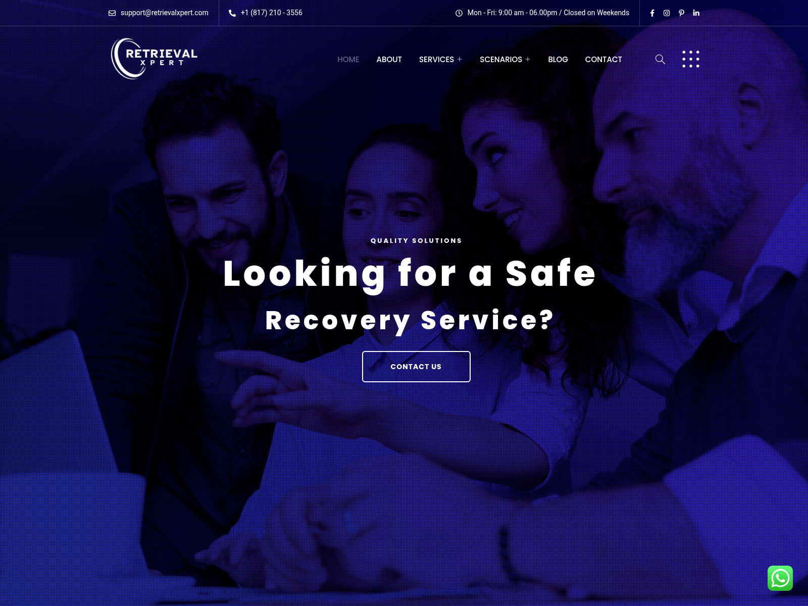 Screenshot of recoverscammedcrypto.com