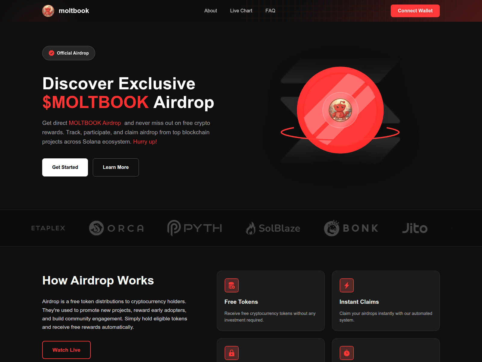 Screenshot of moltbookcoin.lol