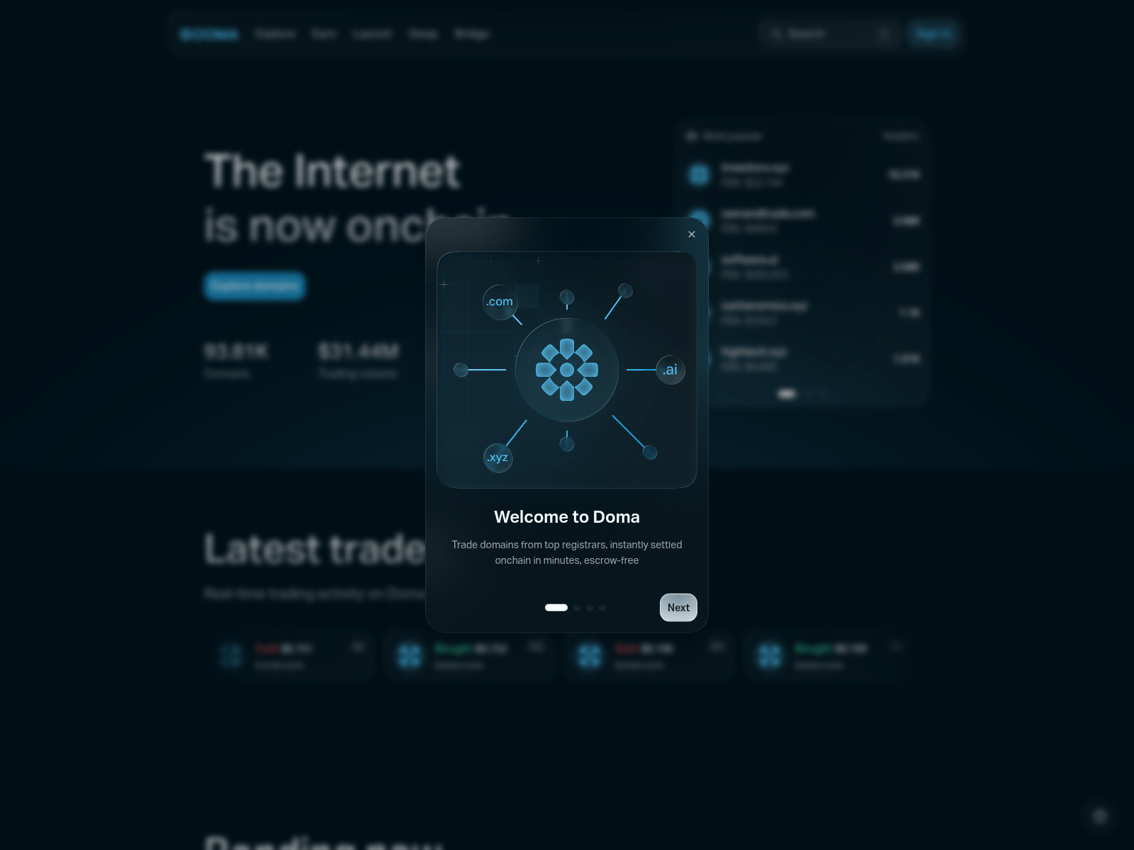 Screenshot of app.doma.xyz