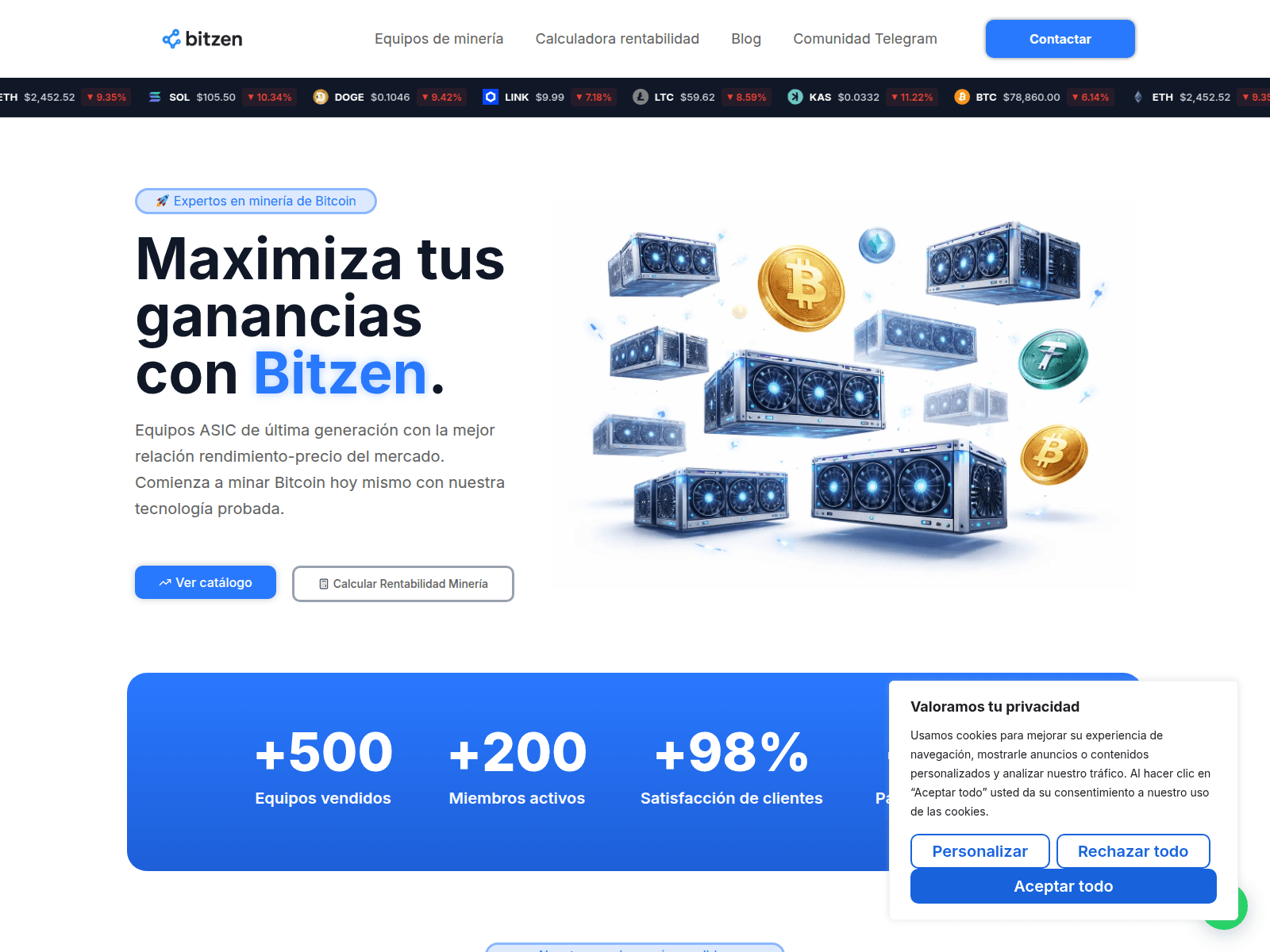 Screenshot of bitzenminers.com