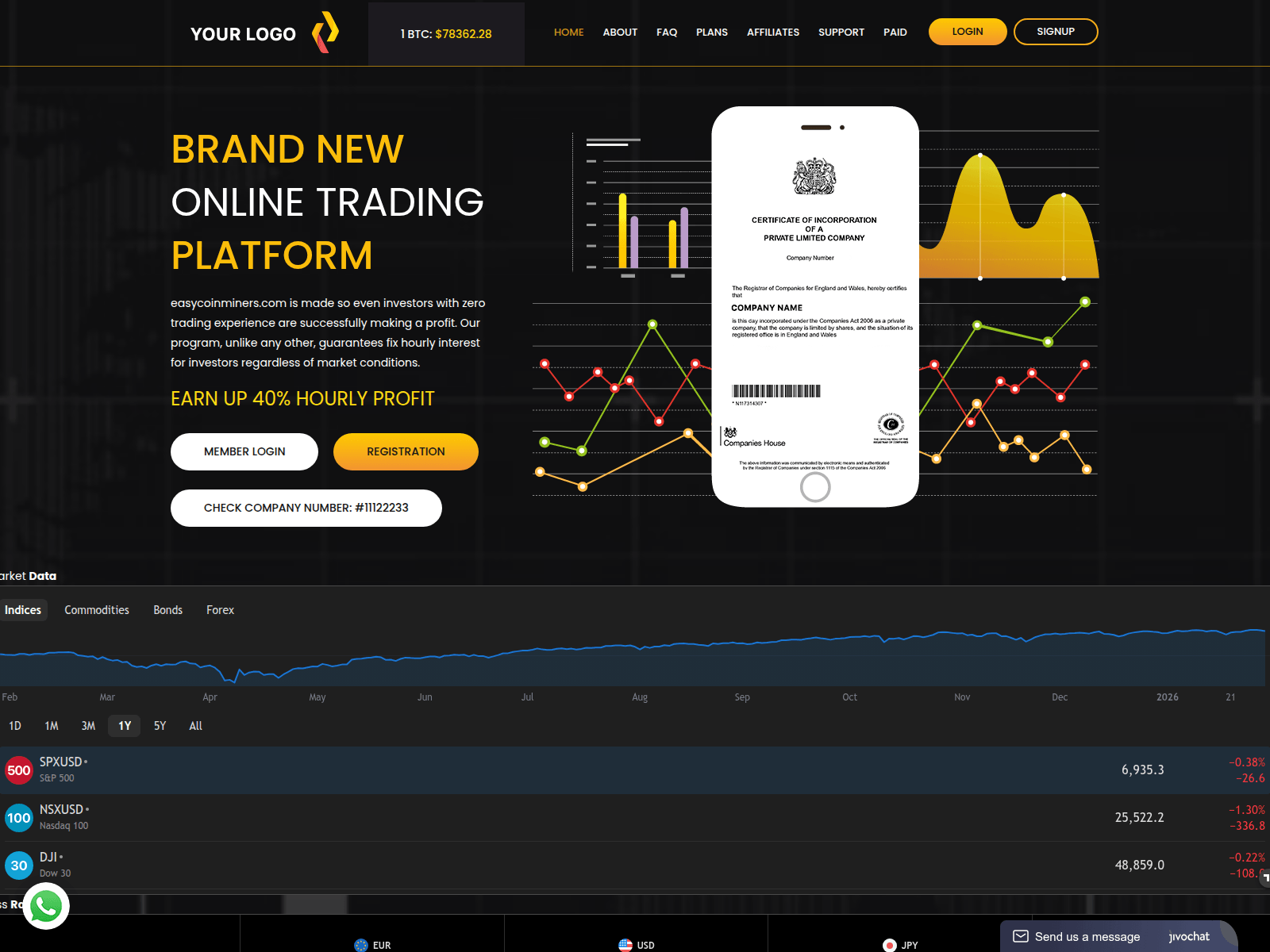 Screenshot of easycoinminers.com