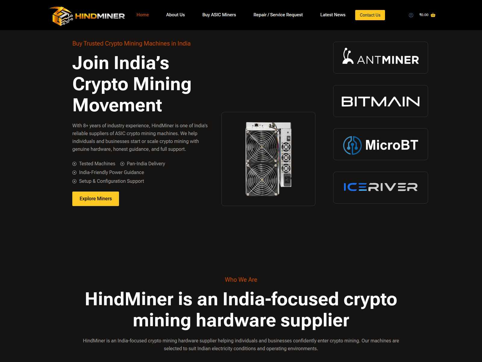 Screenshot of hindminer.com