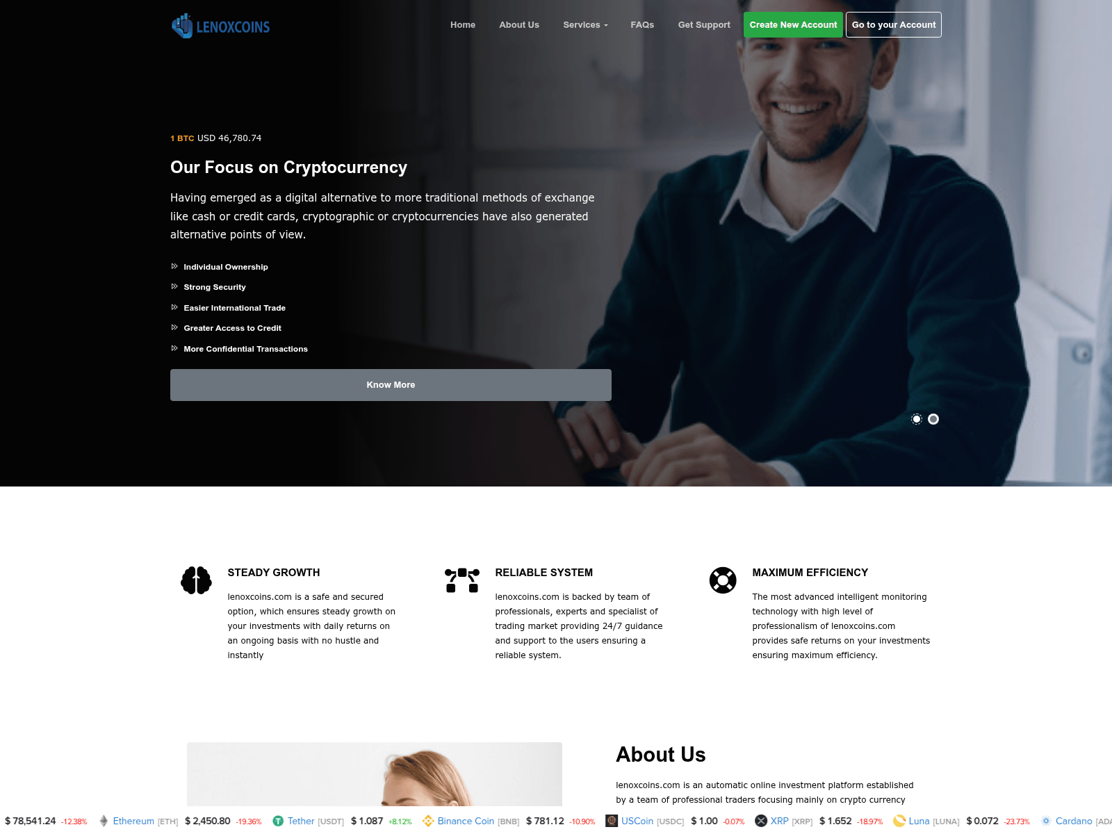 Screenshot of lenoxcoin.com