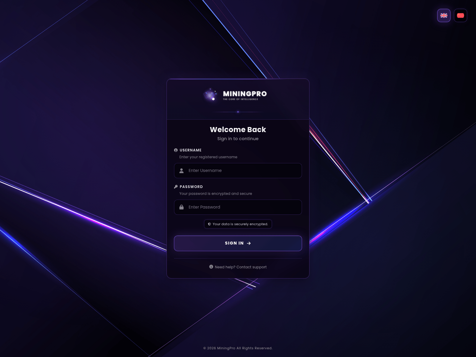 Screenshot of miningpro.tech