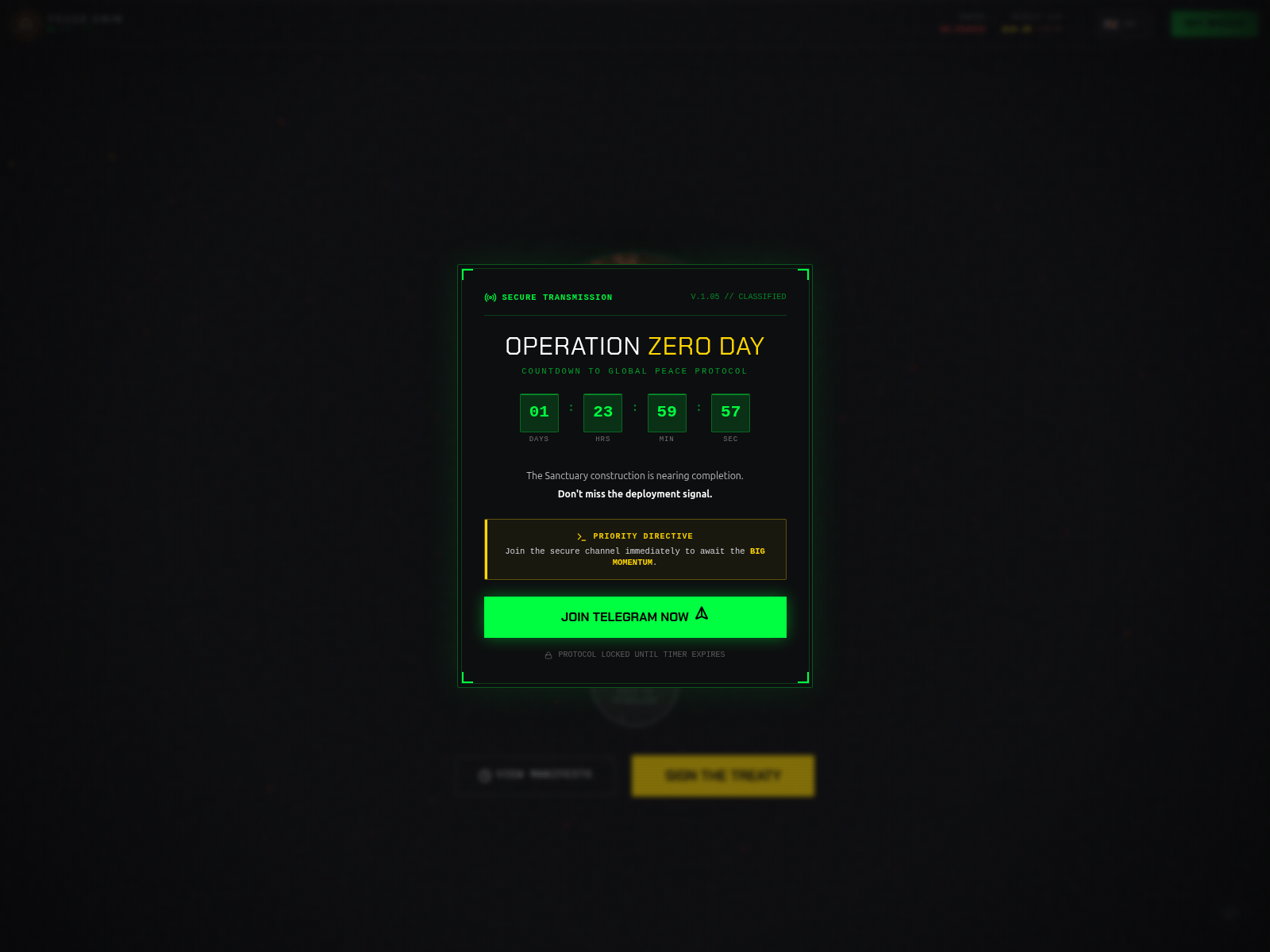 Screenshot of peacecoin.click