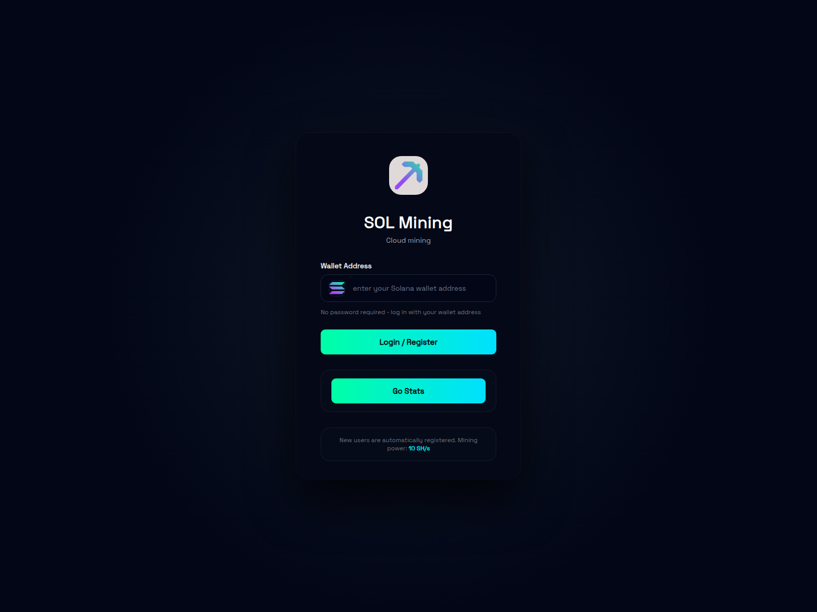 Screenshot of sol-miner.org