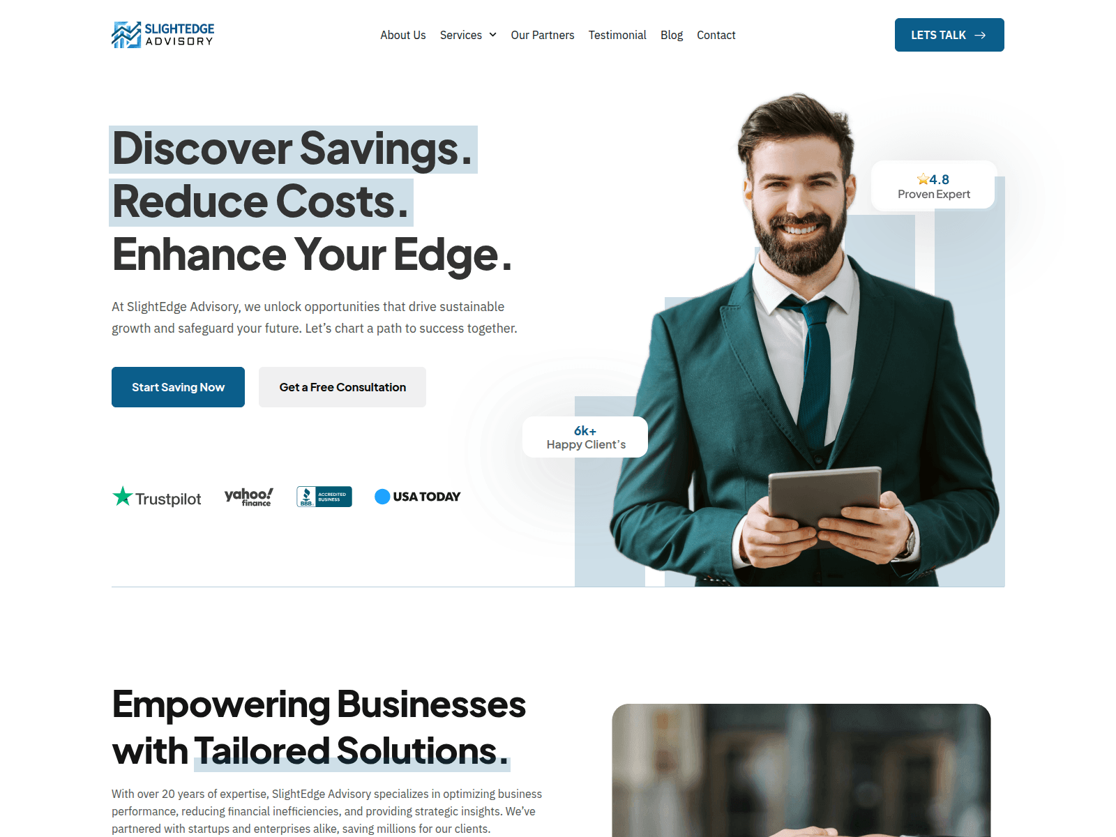 Screenshot of slightedgeadvisory.com