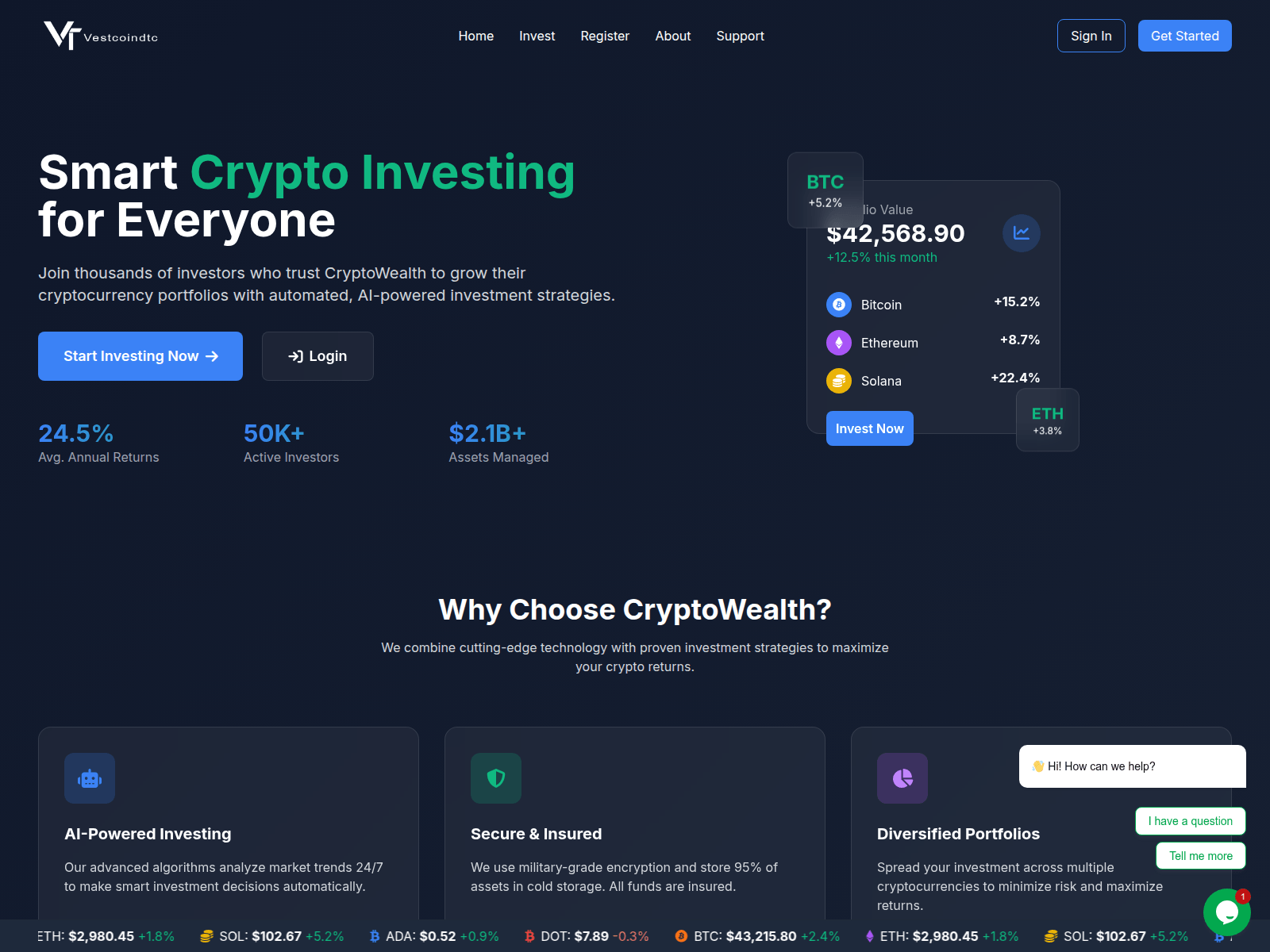 Screenshot of vestcoindtc.com