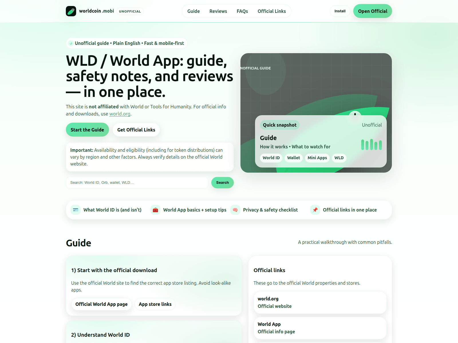 Screenshot of worldcoin.mobi