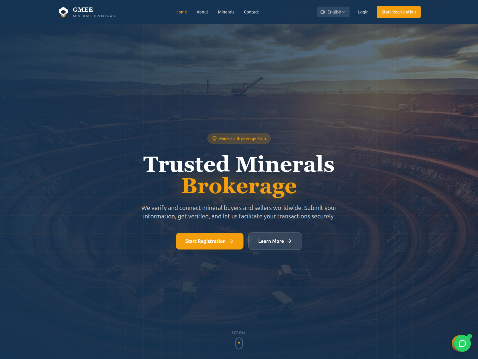 Screenshot of www.gmee-minerals.org