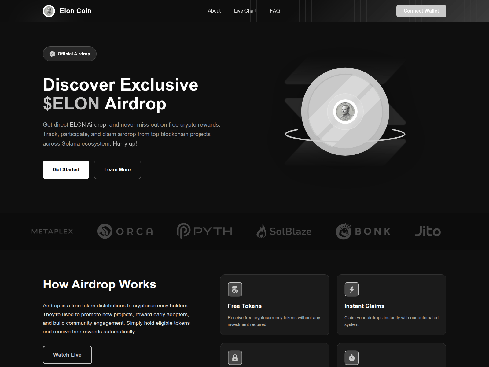 Screenshot of elonsol.lol/claim