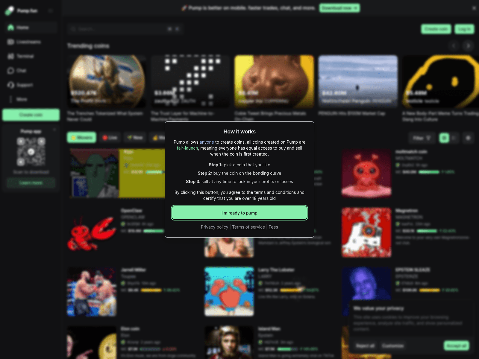 Screenshot of pump5.fun