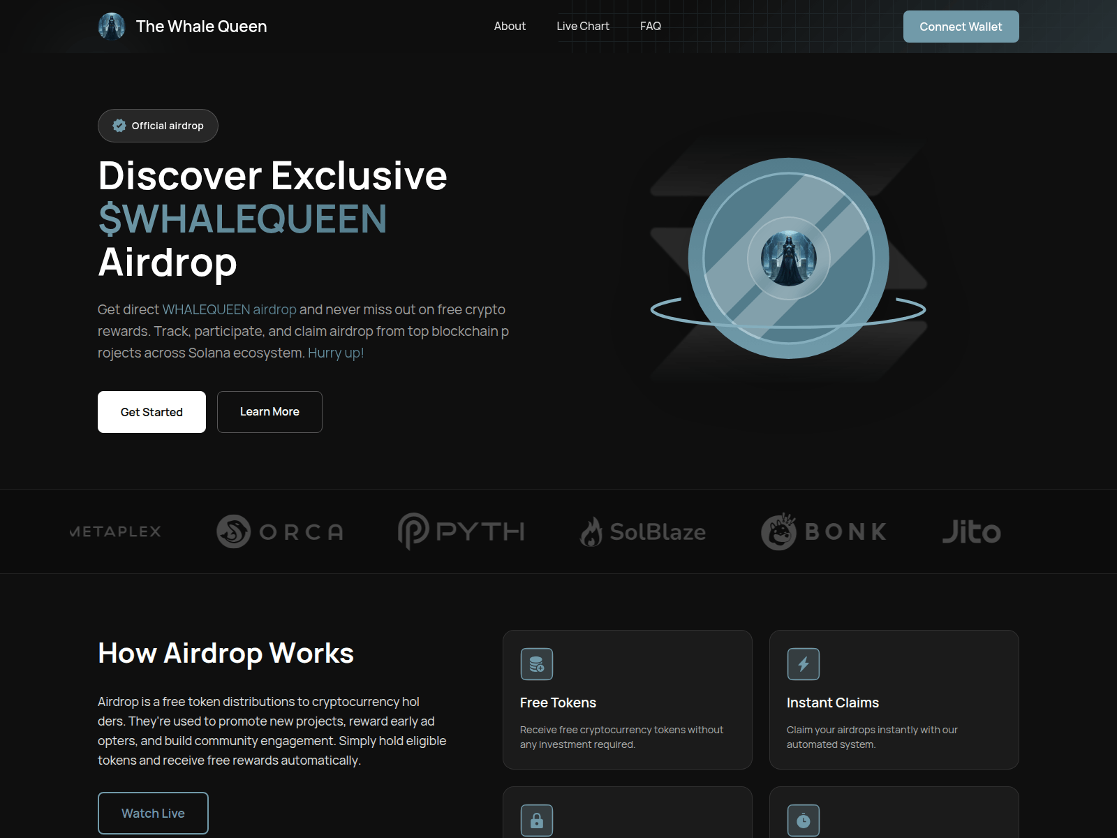 Screenshot of whalequeen.fun