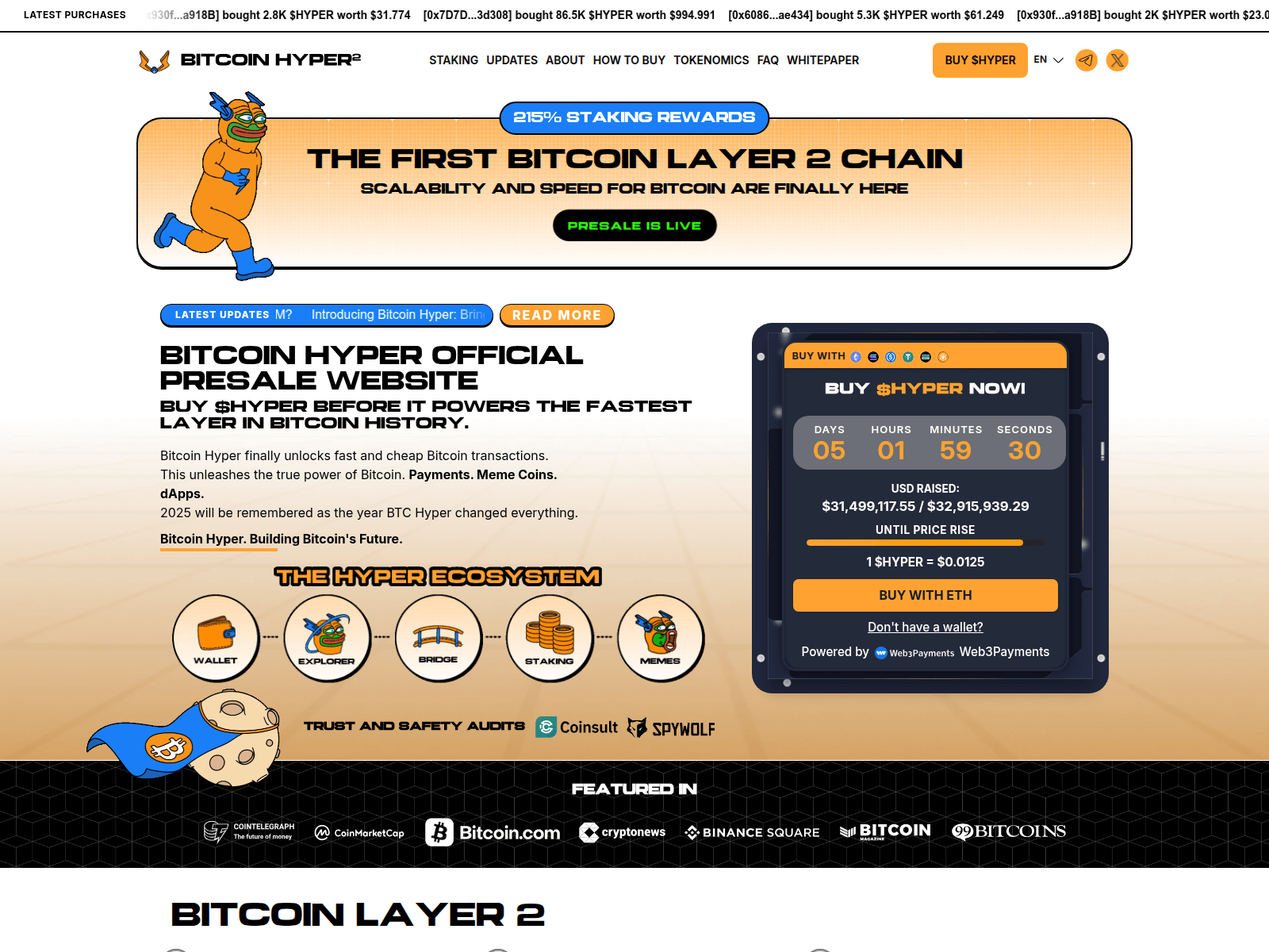 Screenshot of bitcoinhyper.dev