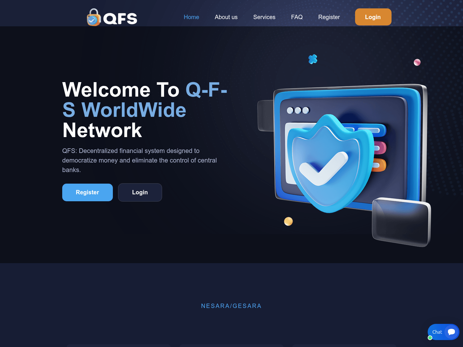 Screenshot of qfsblockchaintechnology.live.quantumworldsecurity.org