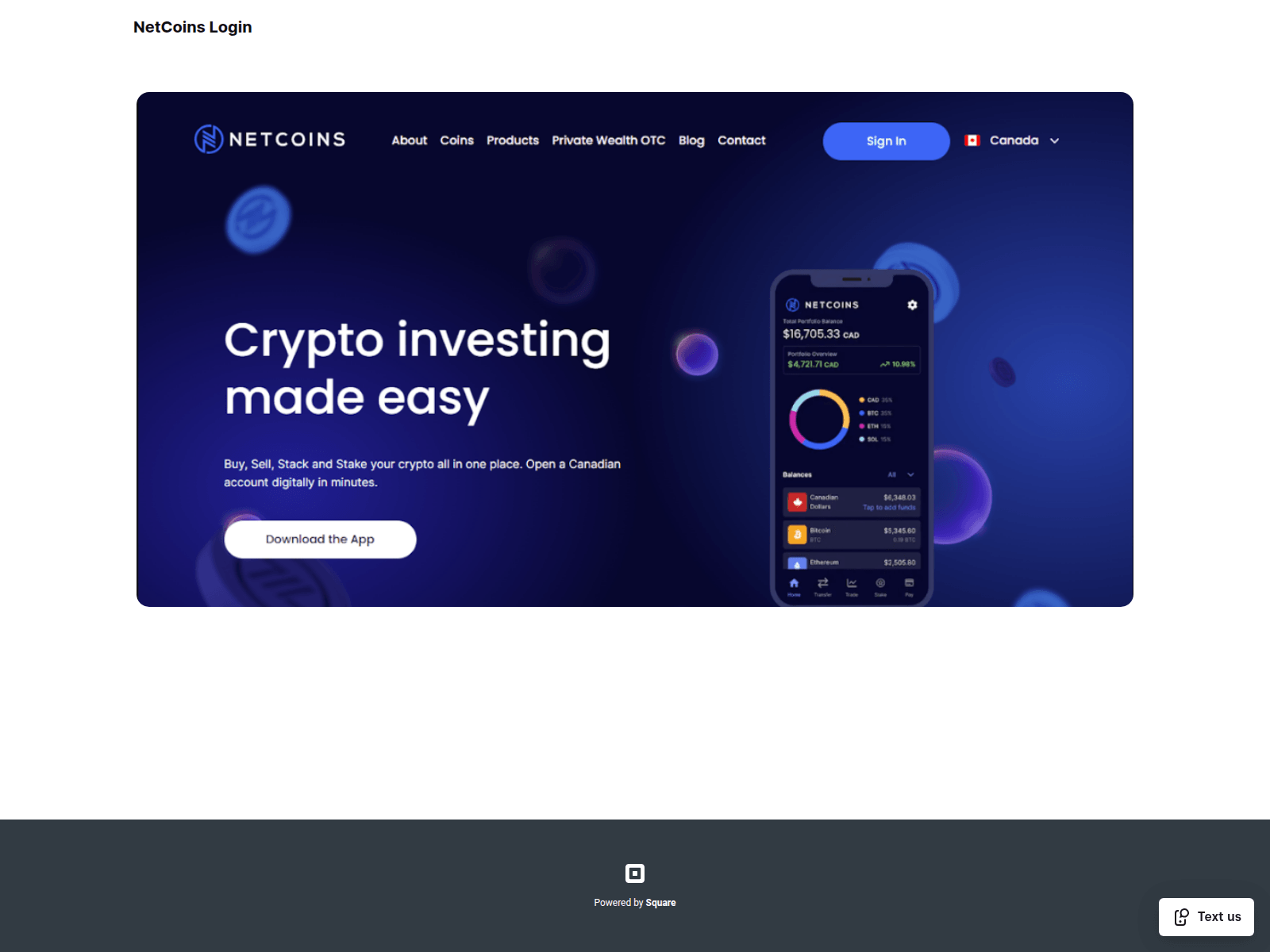 Screenshot of start-netcoin-web.square.site