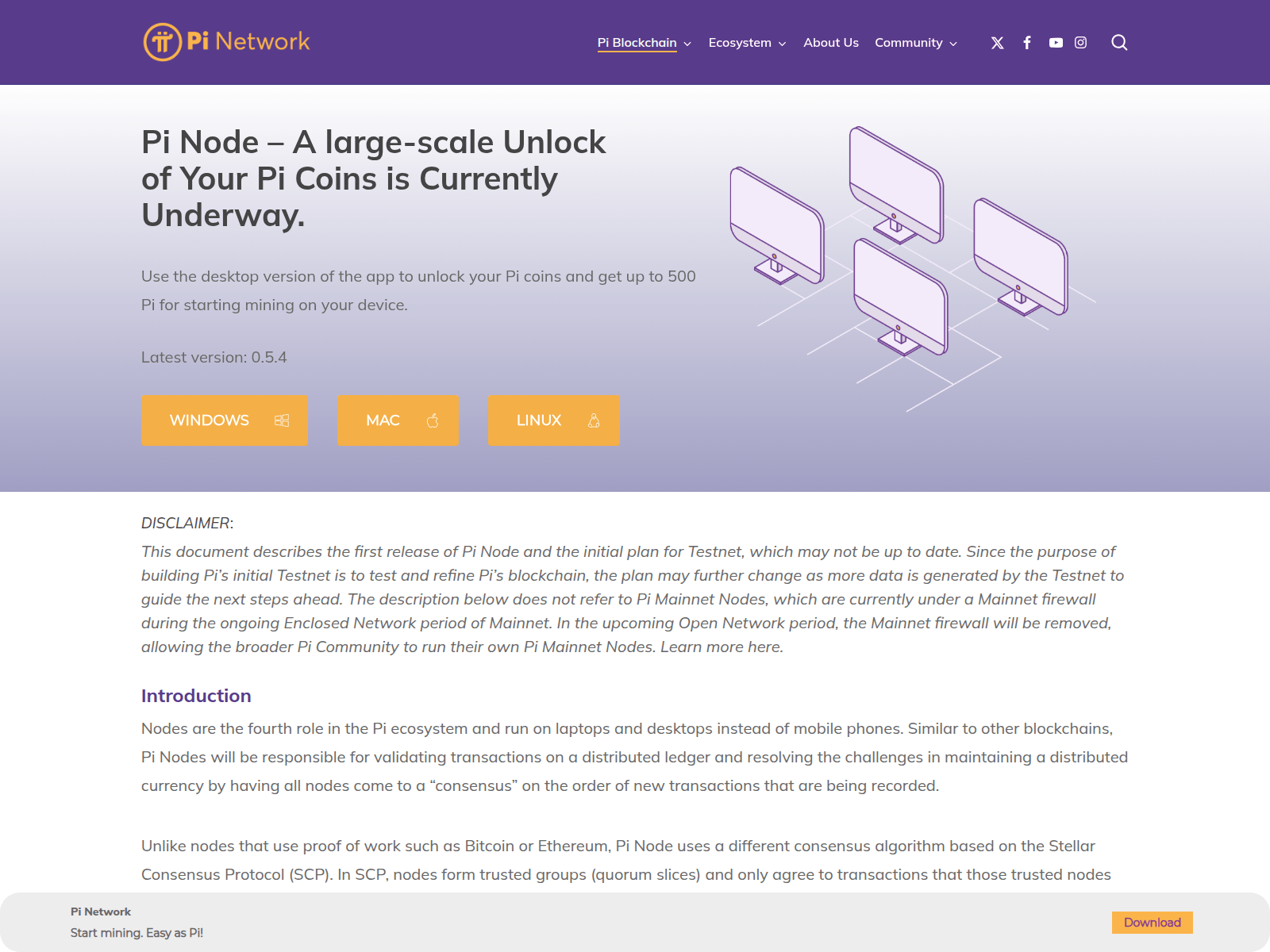 Screenshot of pi-nodes.com