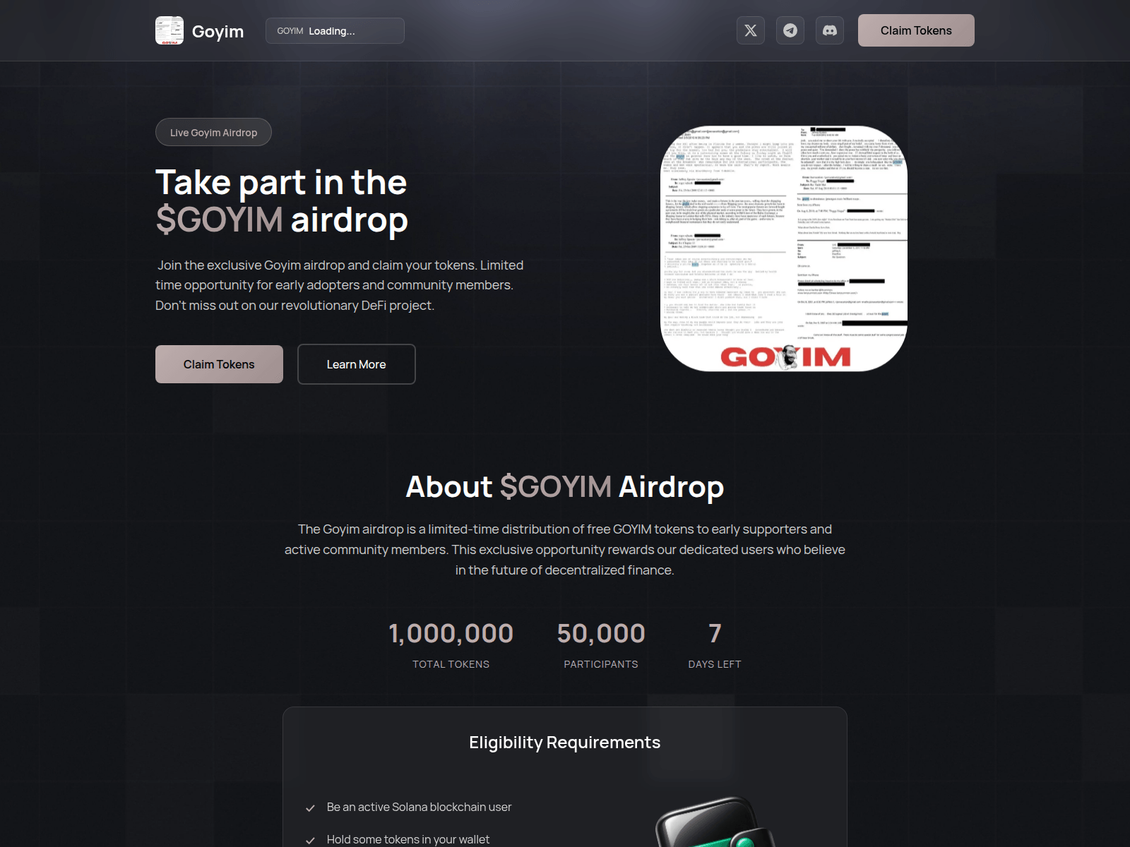 Screenshot of claim-goyim.pages.dev