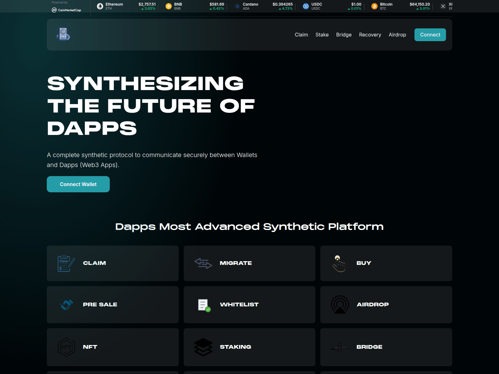 Screenshot of decentralsmartwebdappp.pro