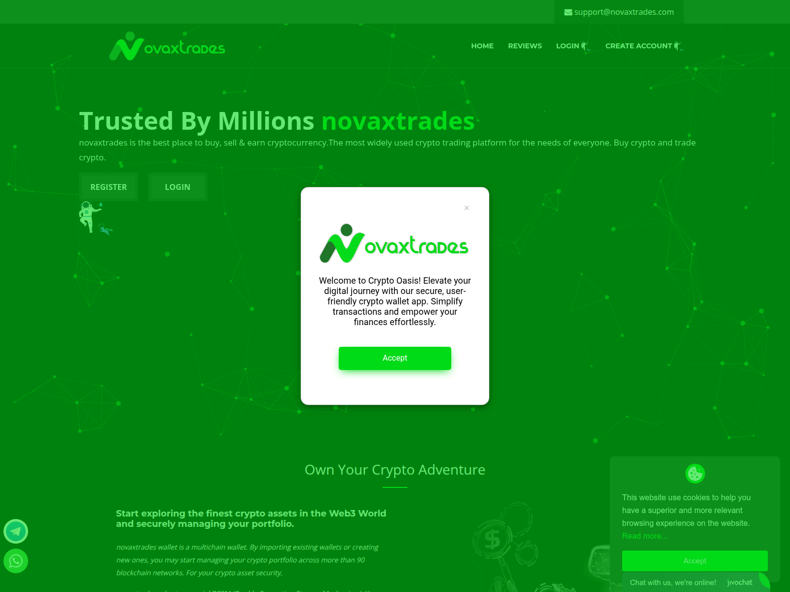 Screenshot of novaxtrades.com