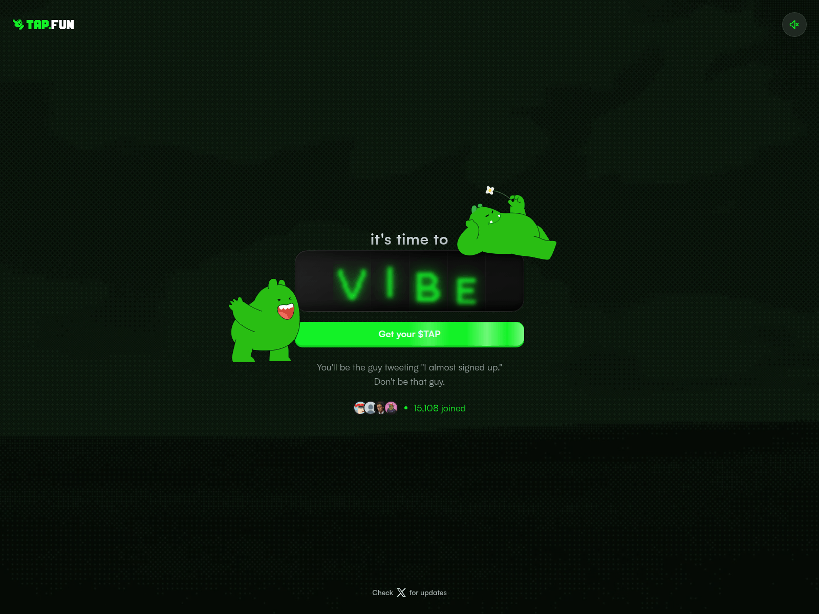 Screenshot of tapdotfun.com