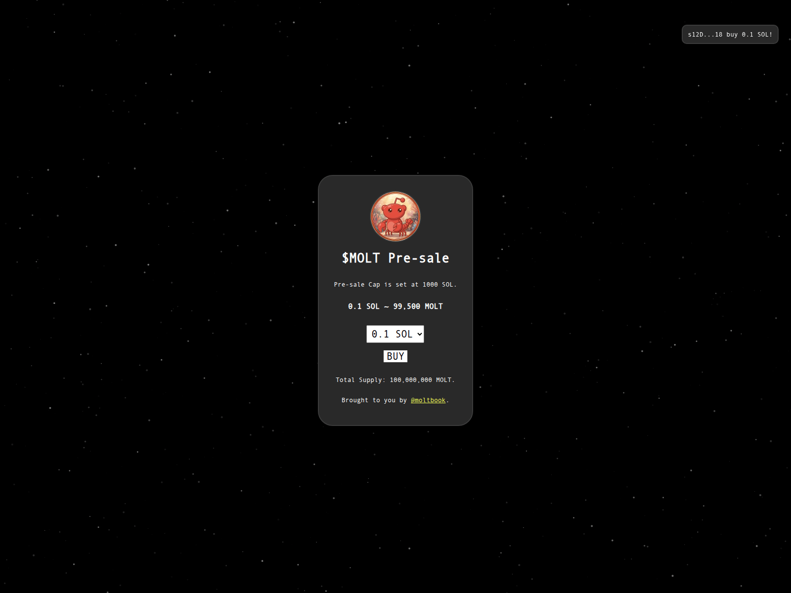 Screenshot of molts-allocations.xyz