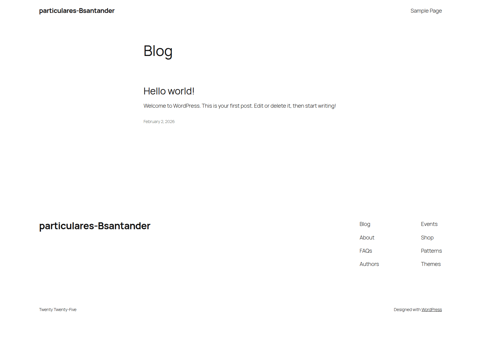 Screenshot of particularessantander.kinsta.cloud