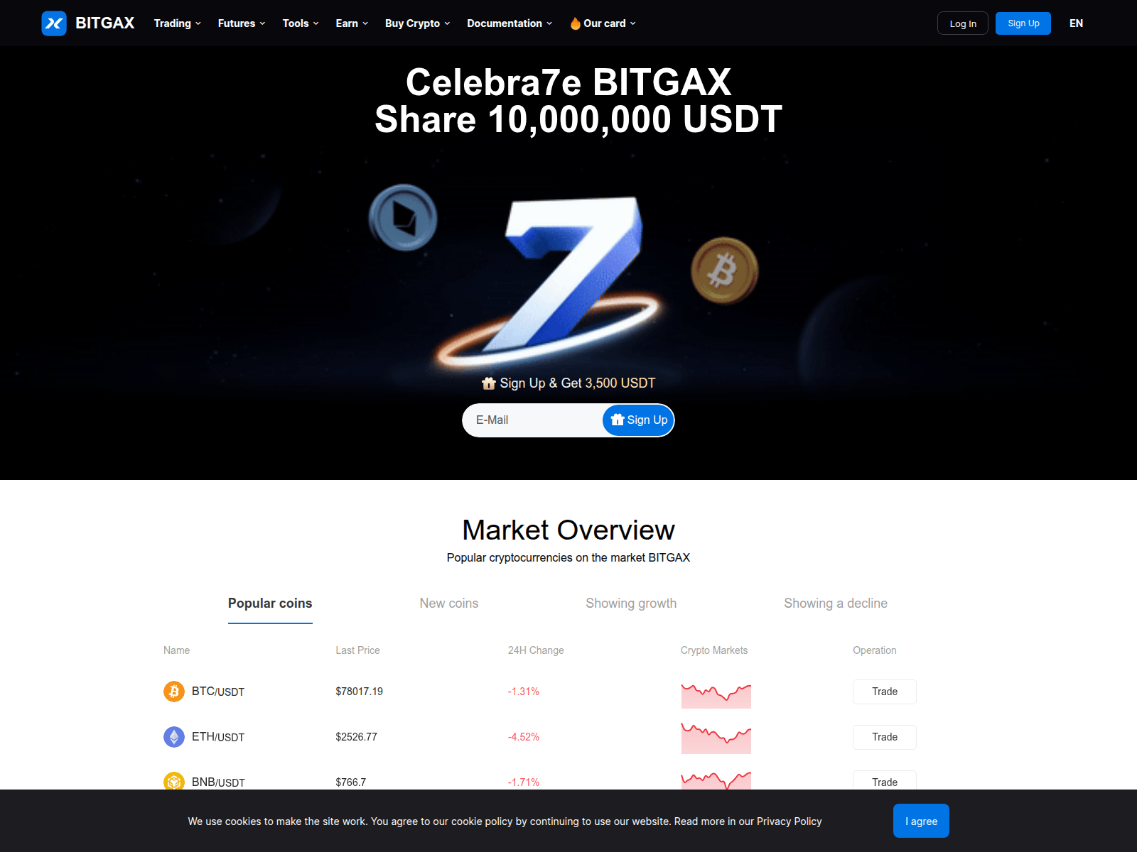 Screenshot of bitgax.com