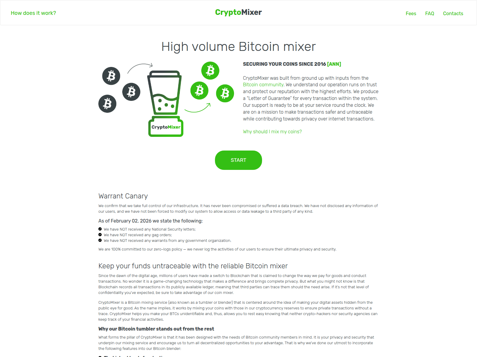 Screenshot of cryptomixer.run