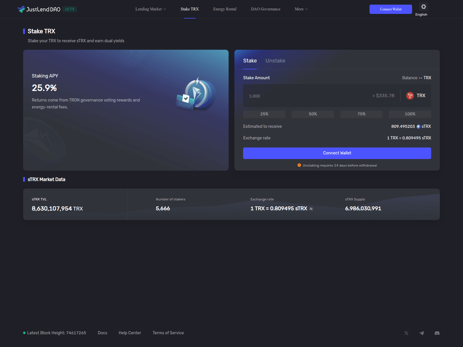 Screenshot of justlend.io