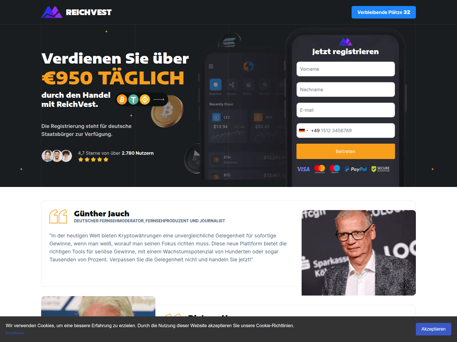 Screenshot of reichvest.com