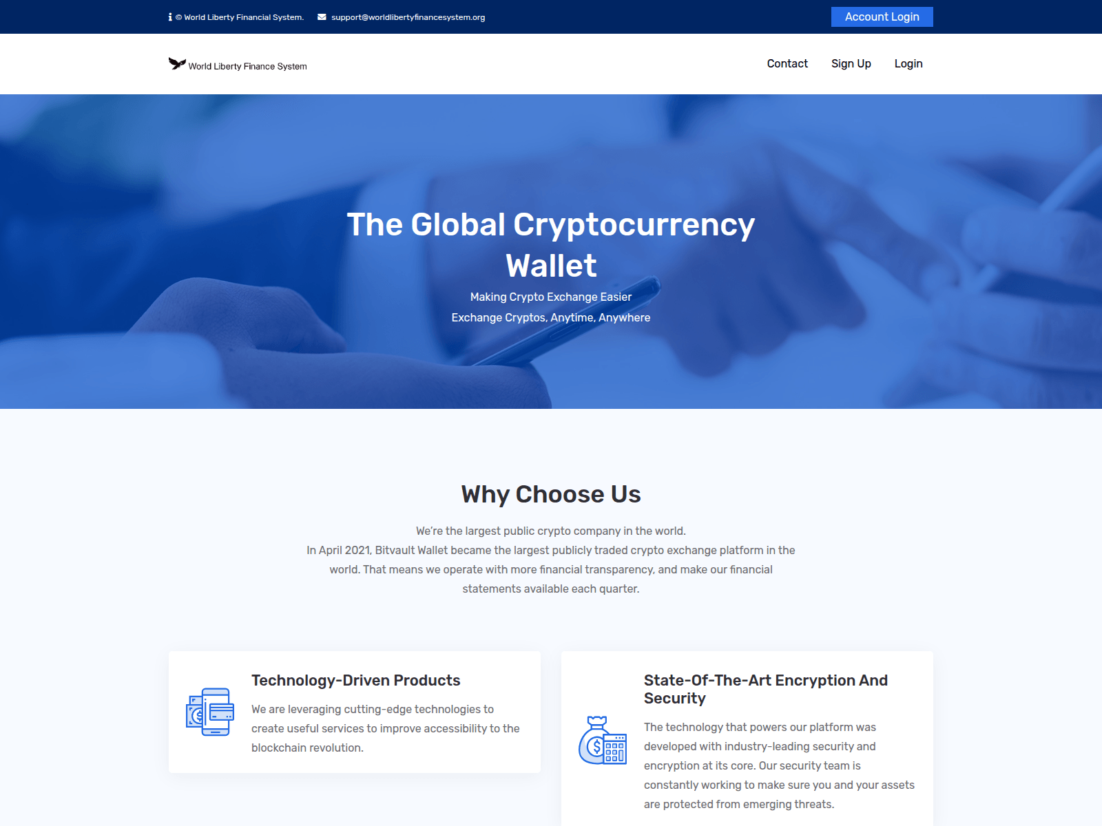 Screenshot of worldlibertyfinancesystem.org