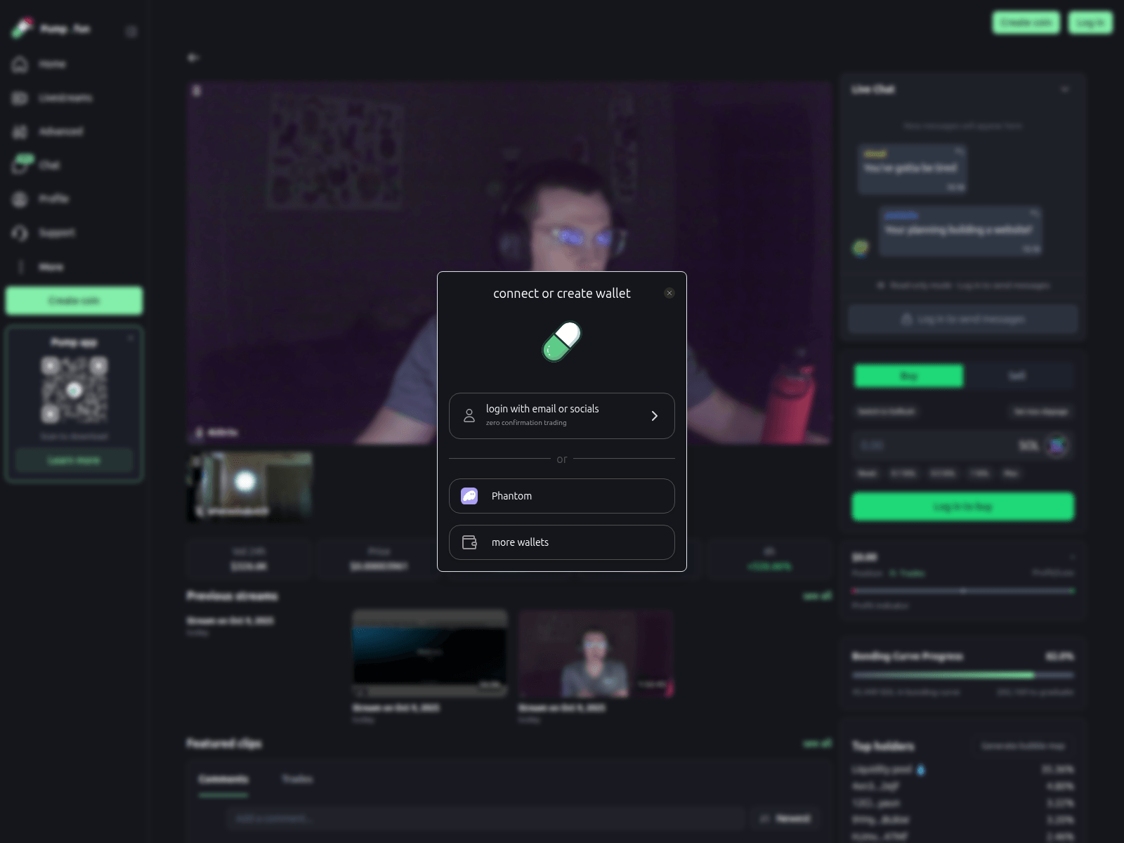 Screenshot of pump02.fun/coin/9cry7psmpx8phafkfv1ty9cbp5grvvt4daanzojhpump