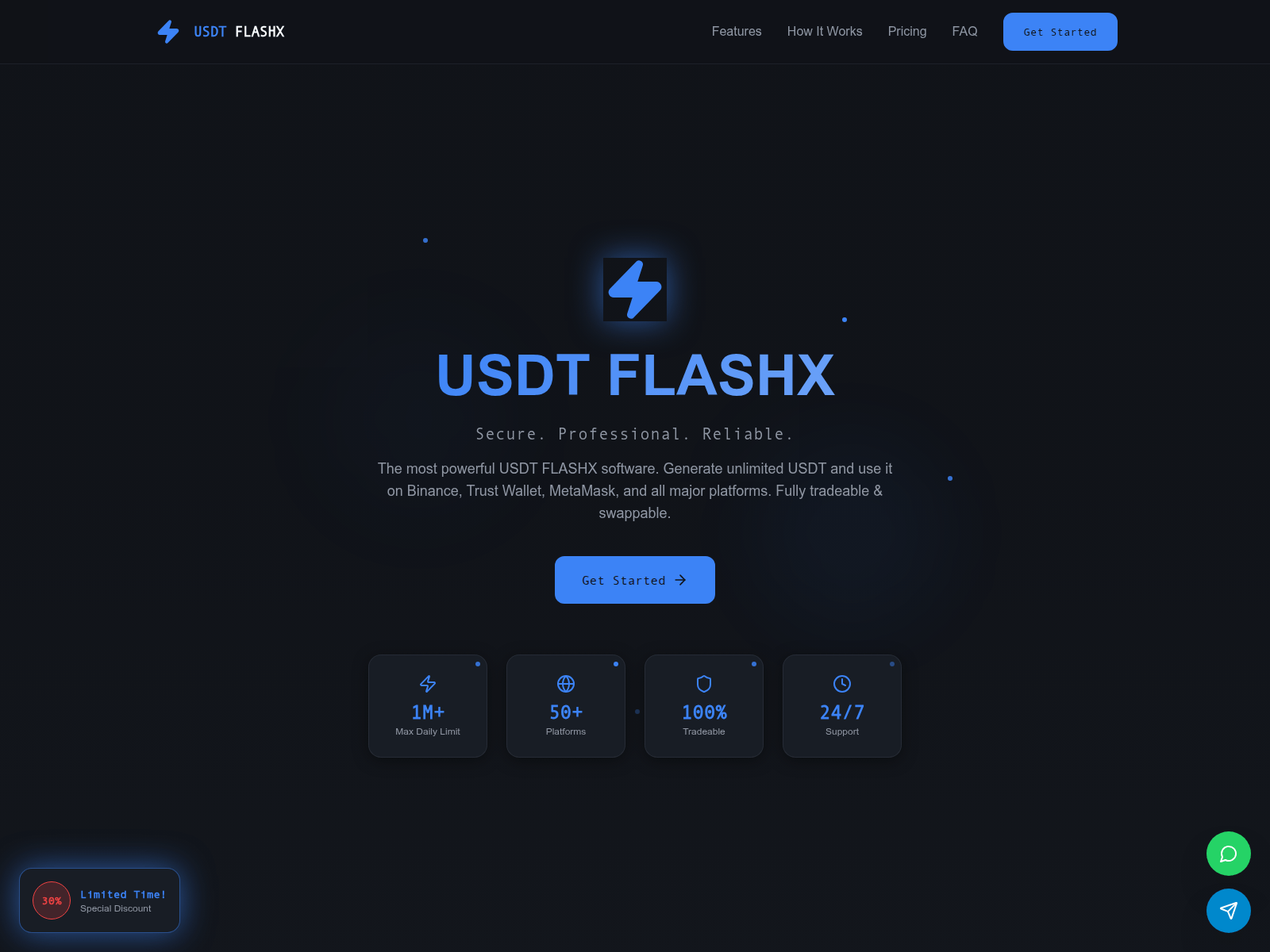 Screenshot of usdtflashx.in