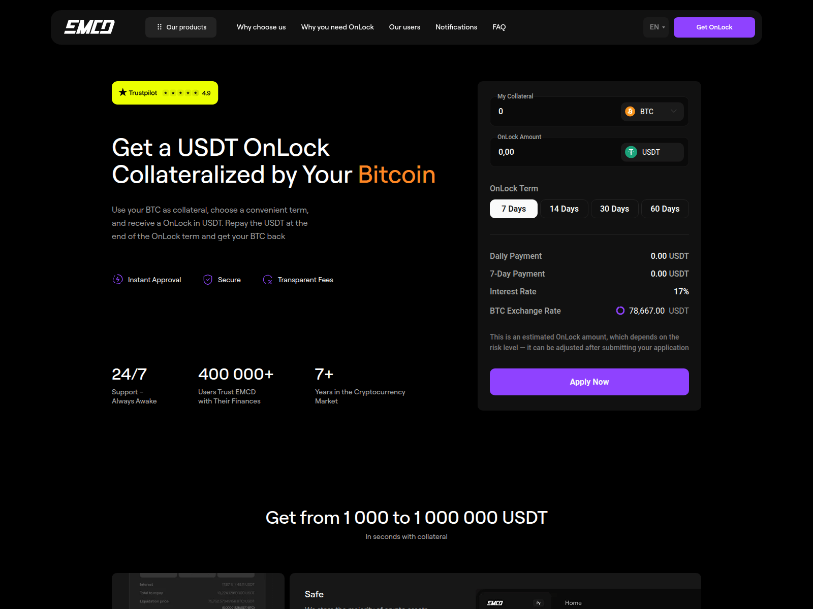 Screenshot of www.usdt.pushitform.com