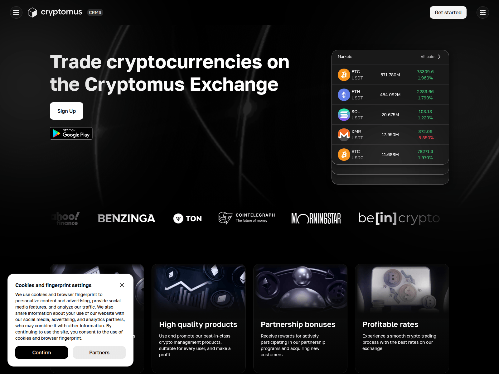 Screenshot of cryptomus.one