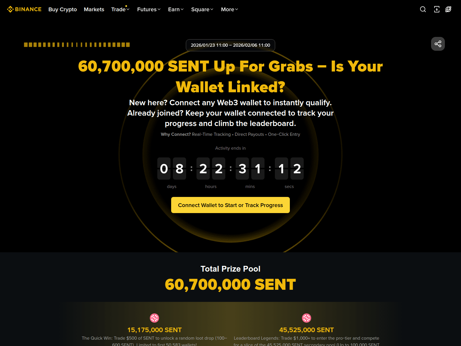 Screenshot of binance-sent.id917381.com/sent/36728910