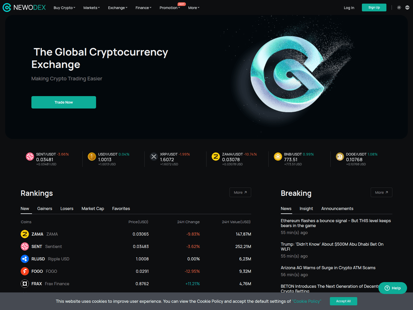 Screenshot of newodex.com