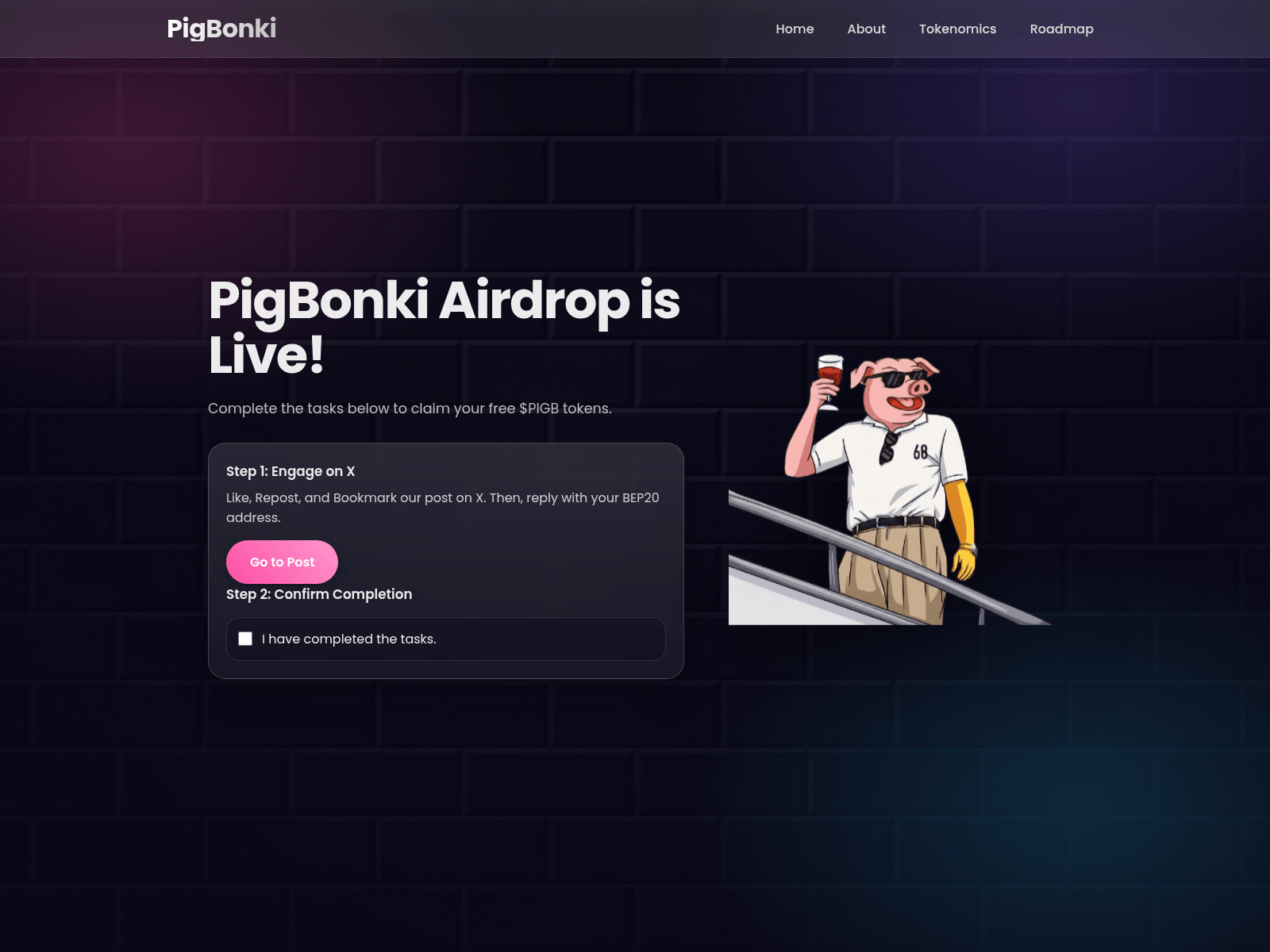 Screenshot of airdrop.piggybonki.com