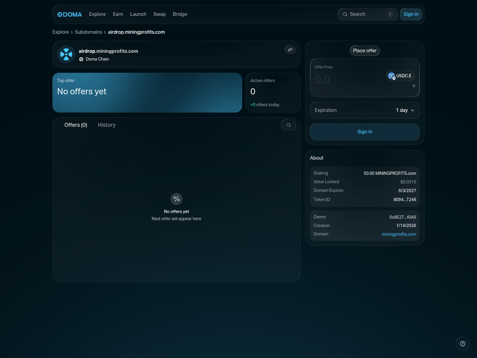 Screenshot of airdrop.miningprofits.com