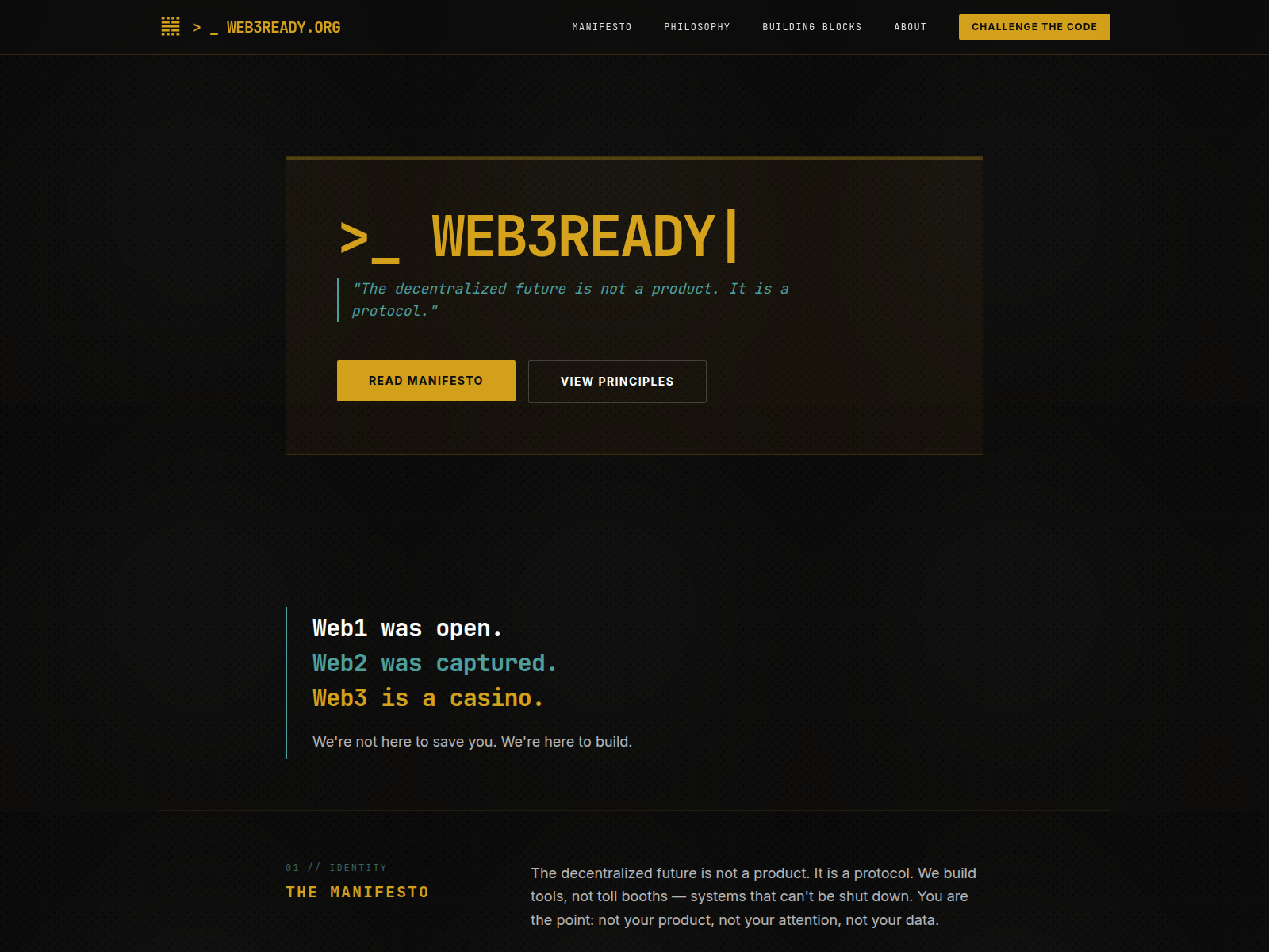 Screenshot of web3ready.org