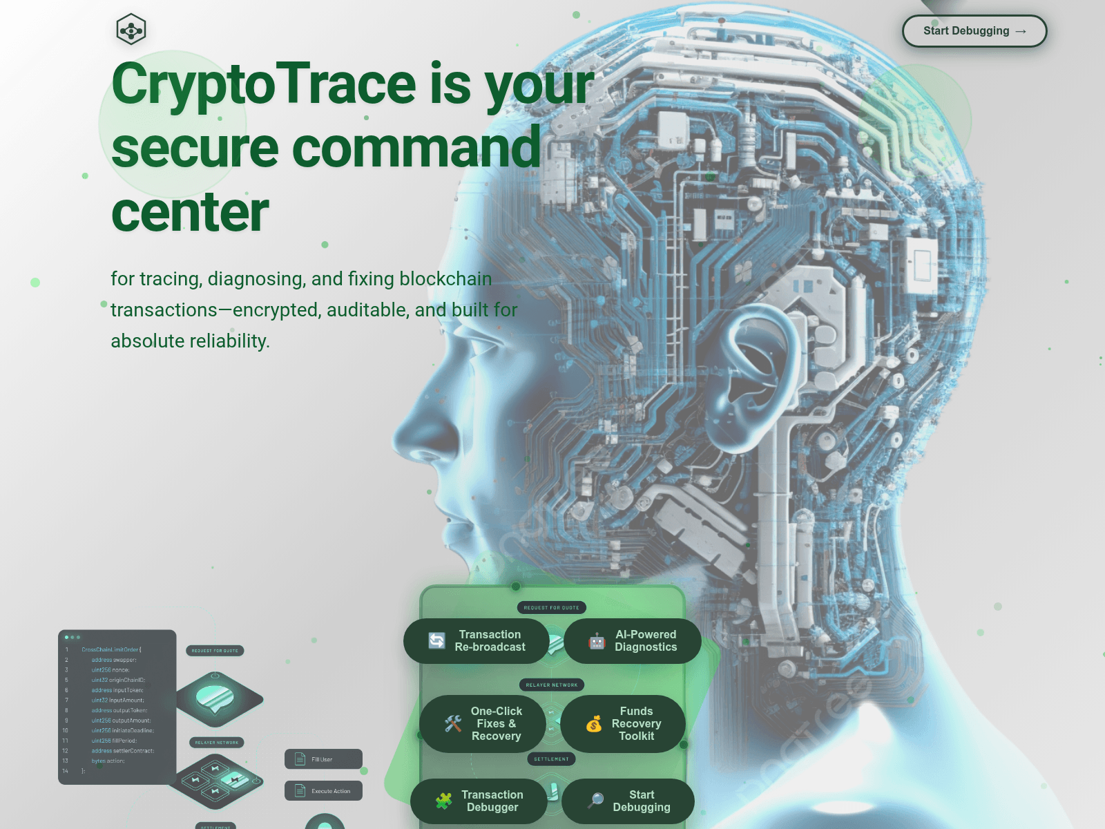 Screenshot of dapp.cryptotrace.dev