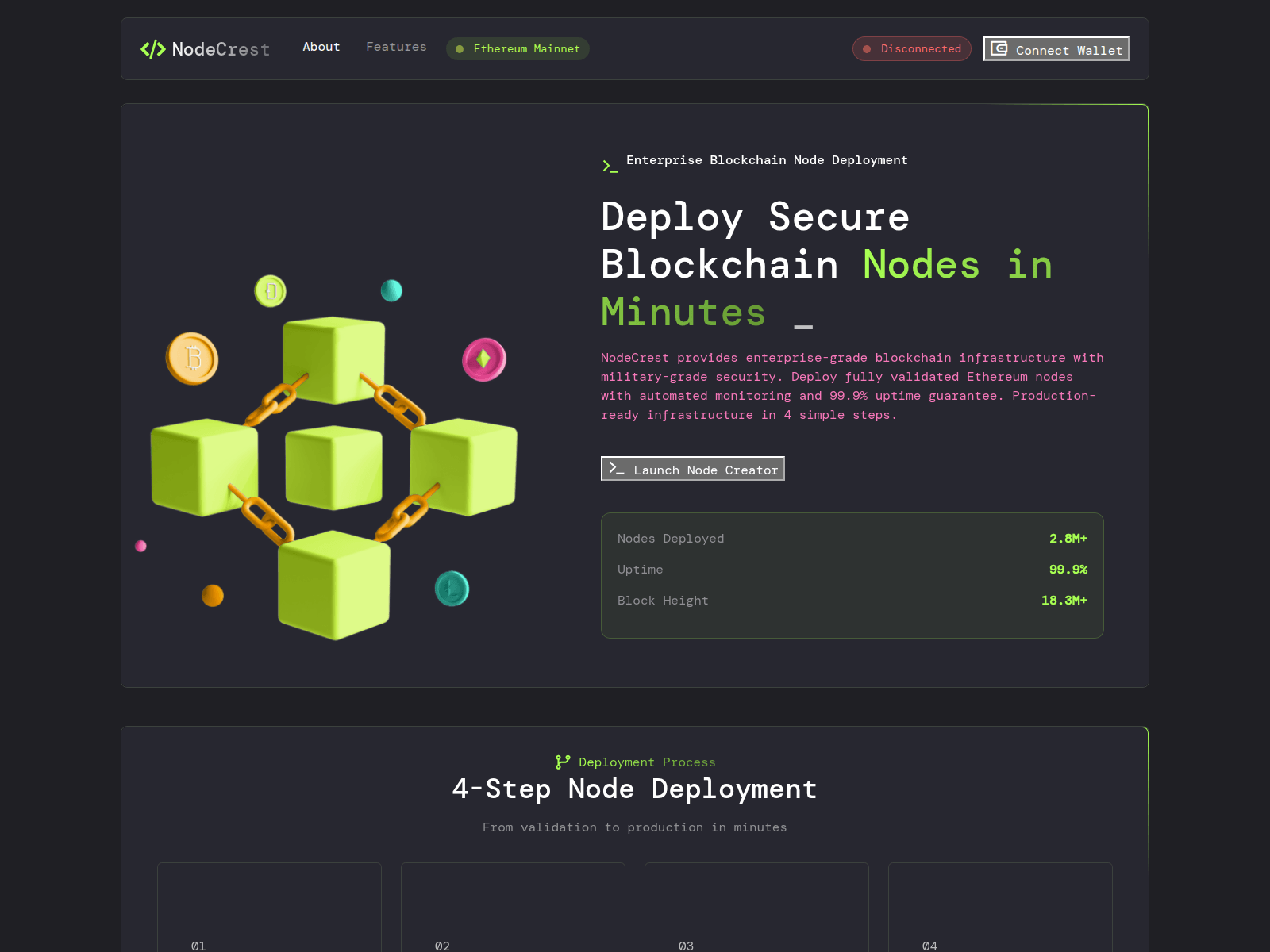 Screenshot of dapp.nodecrest.net